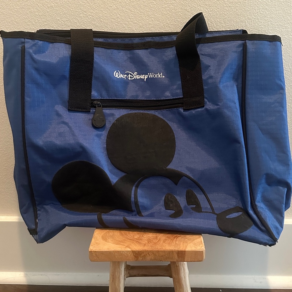 Disney Parks Mickey Mouse Tote Bag Navy Blue Large NWOT